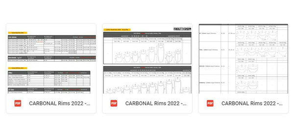 Carbonal rim 2022 카탈로그 및 2D 프로파일